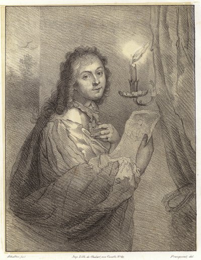 Mulher, com, vela de Godfried after Schalken or Schalcken