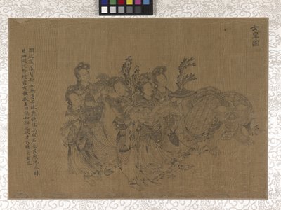 Portadores de Homenagens (tinta sobre seda) de Gonglin Li