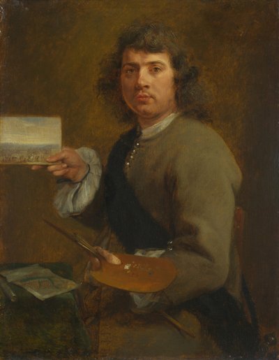 Vista Retrato de Robert van den Hoecke 1622-1688. Da Série Os Cinco Sentidos, antes de 1661. de Gonzales Coques