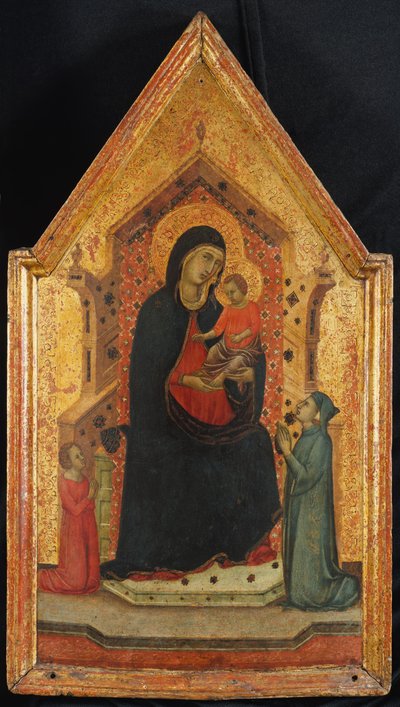 Madonna e criança entronizada com dois doadores, 1315-30. de Goodhart Master