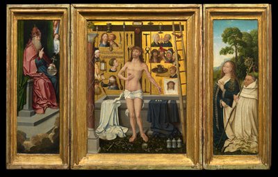 Tríptico de Antonius Tsgrooten (óleo sobre painel) de Goossen van der (1465 c.1538) Weyden