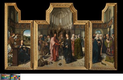 O Tríptico Colibrante, c.1517 (óleo sobre painel) de Goossen van der (1465 c.1538) Weyden