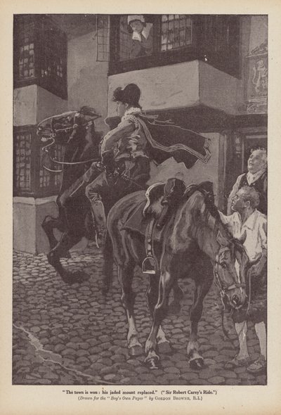 Cavalgada de Sir Robert Carey (litografia) de Gordon Frederick (after) Browne