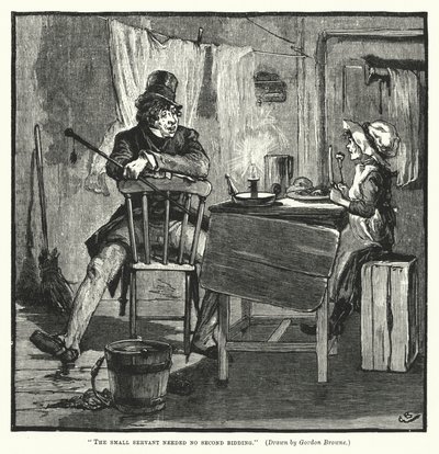 O pequeno criado não precisava de um segundo lance (gravação) de Gordon Frederick (after) Browne
