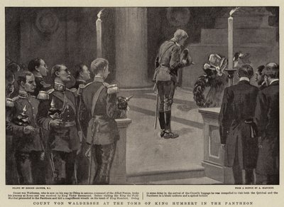 Conde von Waldersee no túmulo do rei Humbert no Panteão de Gordon Frederick Browne