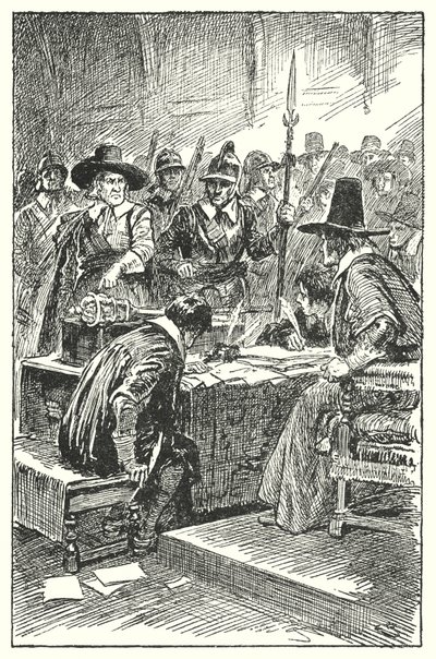 Cromwell expulsando o Parlamento Longo (litho) de Gordon Frederick Browne