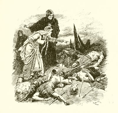 Rainha Edith encontrando o corpo de Harold após a Batalha de Hastings de Gordon Frederick Browne