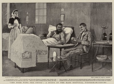 O bôer ganha o truque, uma cena no hospital de base, Pietermaritzburg de Gordon Frederick Browne
