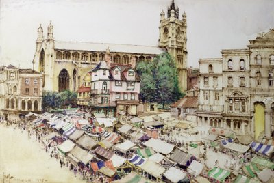 Norwich: O Mercado e a Igreja de São Pedro Mancroft de Gordon Mitchell Forsyth