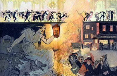 A Dança da Morte, pub. 1912 (litografia a cores) de Gordon Ross