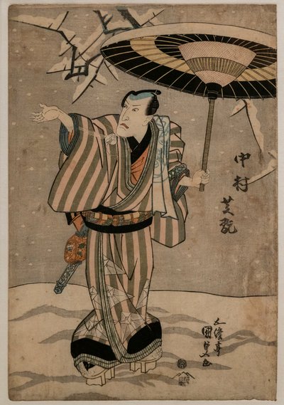 Ator Nakumara Shikan II na Visita de Flores de Ameixa (Yoko Umeni) de Gototei Kunisada