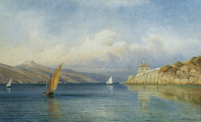 O farol de Prestenizza na ilha de Cherso de Gottfried Seelos