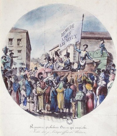 O Charlatão (cor litho) de Gottfried or Godefroy Engelmann