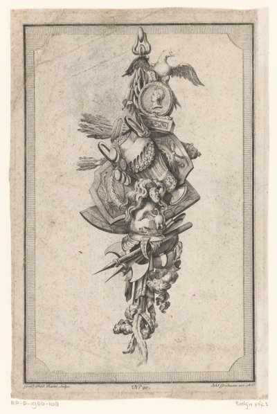Troféu com águia, jarro e capacete de Gottlieb Friedrich Riedel