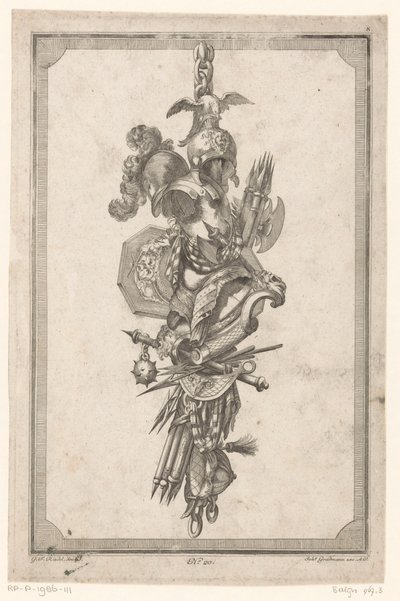 Troféu com capacete e armadura de Gottlieb Friedrich Riedel