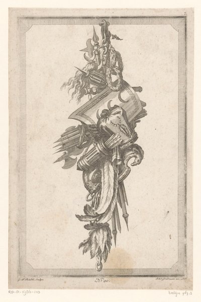 Troféu com escudo e protector de cabeça de Gottlieb Friedrich Riedel