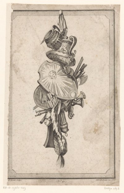 Troféu com vasos e escudo de Gottlieb Friedrich Riedel