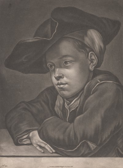 Rapaz sentado à mesa de Gottlieb Heiss