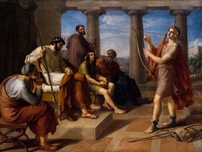 David a jogar diante de Saul de Gottlieb Schick