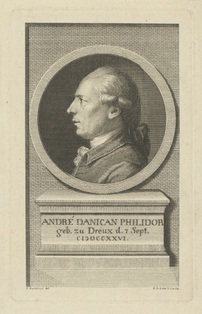 Retrato de François-André Danican Philidor 1726-1795, c. 1790. de Gottlob August Liebe
