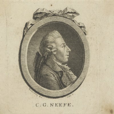 Retrato do compositor Christian Gottlob Neefe 1748-1798 , c. 1780. de Gottlob August Liebe
