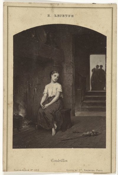 Fotoreprodução de uma pintura de Cinderela de Eugène Joseph Lejeune
Cendrillon (título sobre o objecto) de Goupil and Cie.
