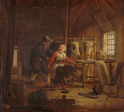 Flerte em um estábulo de Govert Dircksz. Camphuysen