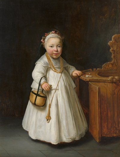 Rapariga junto a uma cadeira alta de Govert Flinck
