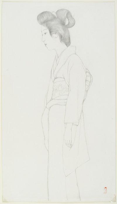 (Desenho de uma mulher em pé), início do século 20 de Goyo Hashiguchi