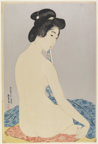 Mulher depois do banho, julho de 1920 de Goyo Hashiguchi