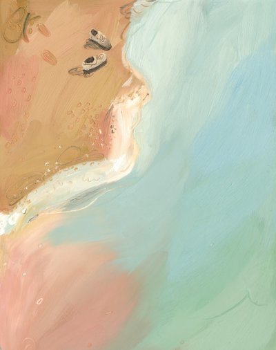 Praia, 2013 (óleo sobre papel) de Grace Helmer