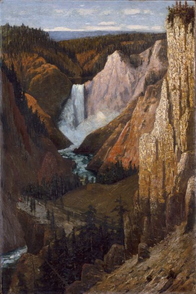 Vista das Cataratas Inferiores, Grand Canyon de Yellowstone de Grafton Tyler Brown