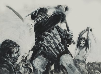 Barba negra (guache sobre papel) de Graham Coton