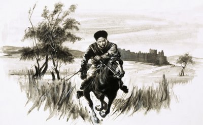 Frei João num fogoso cavalo mongol de Graham Coton