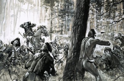 Em 1765, o general Edward Braddock foi emboscado por soldados franceses e índios canadianos ferozes de Graham Coton