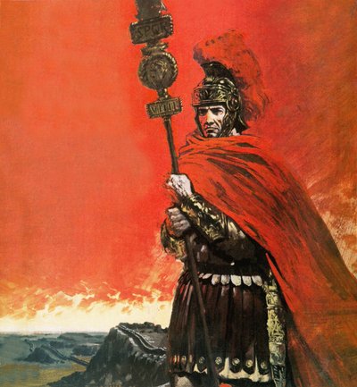 Legionário romano em frente à Muralha de Adriano de Graham Coton