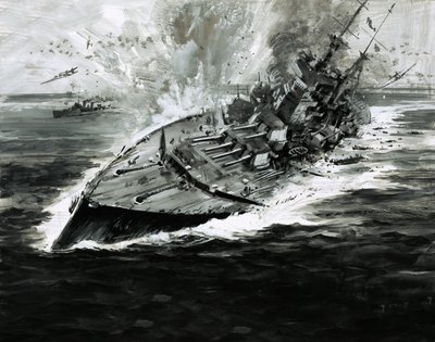 Navio de guerra a afundar-se de Graham Coton