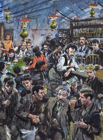 Crooked Kingdom (guache sobre papel) de "Soapy" Smith (1860-98) de Graham Coton
