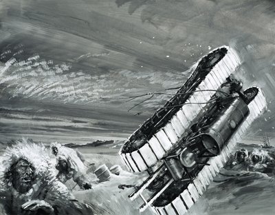Os ventos de Commonwealth Bay sopram sobre um trator de neve de Graham Coton