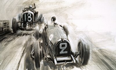 Tim Birkin a conduzir em Brooklands de Graham Coton
