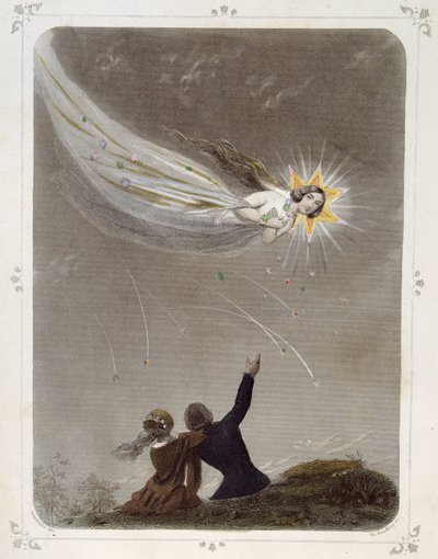 Estrelas: Mulher representando "A estrela cadente" - por Grandville de Grandville