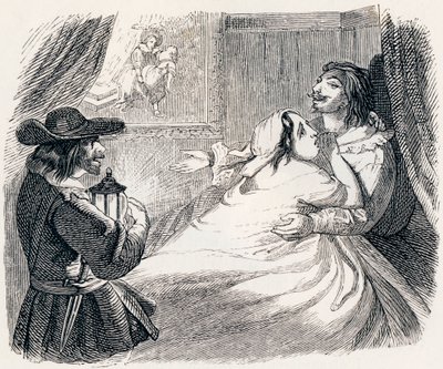 O marido, a esposa e o ladrão (Le mari, la femme et le voleur) - Fábulas de La Fontaine de Grandville