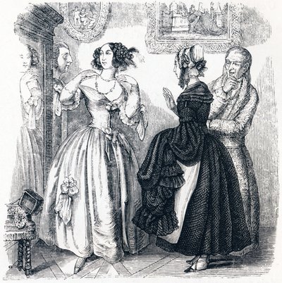a jovem viúva (La jeune veuve) - Fábulas de La Fontaine de Grandville