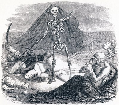 A morte e o morrer (Le mort et le mourrant) - Fábulas de La Fontaine de Grandville