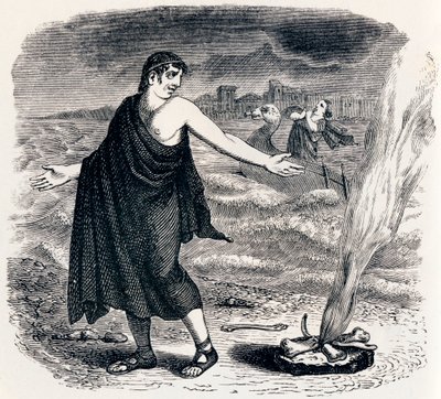 JUpiter e o passageiro (Jupiter et le passager) - Fábulas de La Fontaine de Grandville
