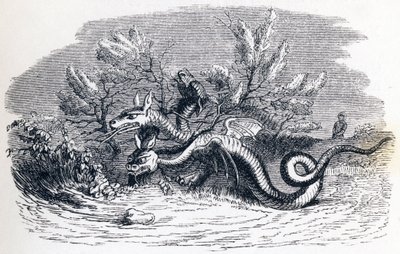 O dragão tem muitas cabeças, e o dragão tem muitas caudas - Fábulas de La Fontaine de Grandville