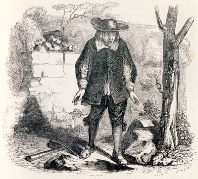 O queimador e seu compere - Fábulas de La Fontaine de Grandville