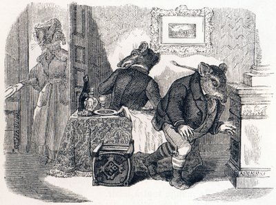 O rato da cidade e o rato do campo (Le rat de ville et le rat des champs) - Fábulas de La Fontaine de Grandville