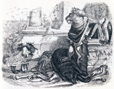 A corte do leão - Fábulas de La Fontaine de Grandville