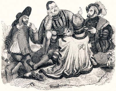 O mercador, o cavalheiro, o patrício e o filho do rei (Le marchand, le gentilhomme, le patre et le fils de roi) - Fábulas de La Fontaine de Grandville